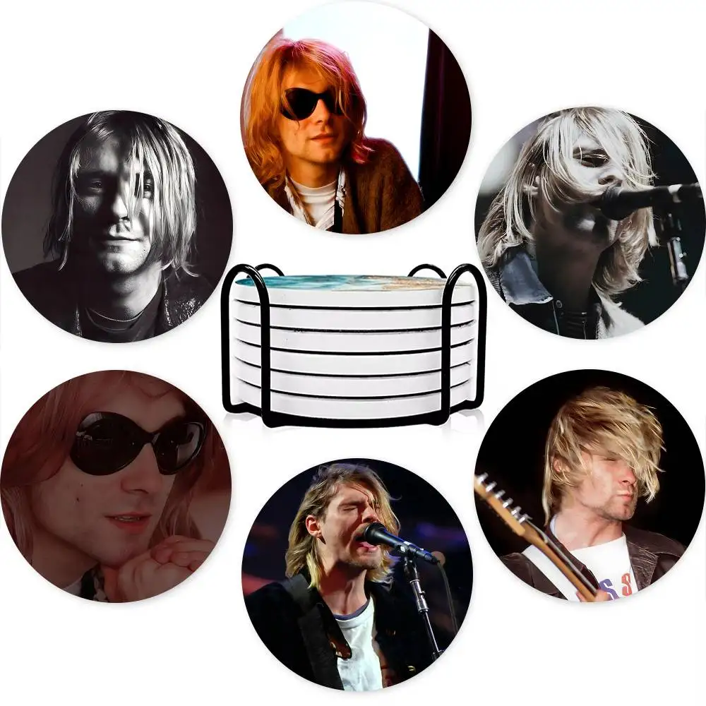 1pc Hot K-Kurt C-Cobain Wooden Coaster Colour Printing Cup Mat Home Desk Decoration Gifts