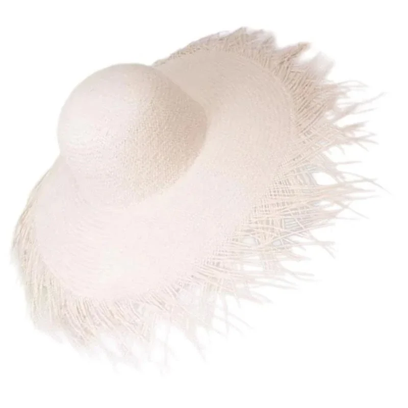 X4YC Fashionable Straw Hat Literary Hat Folding Large Border Hat for Women and Girls Casual Party Accessory