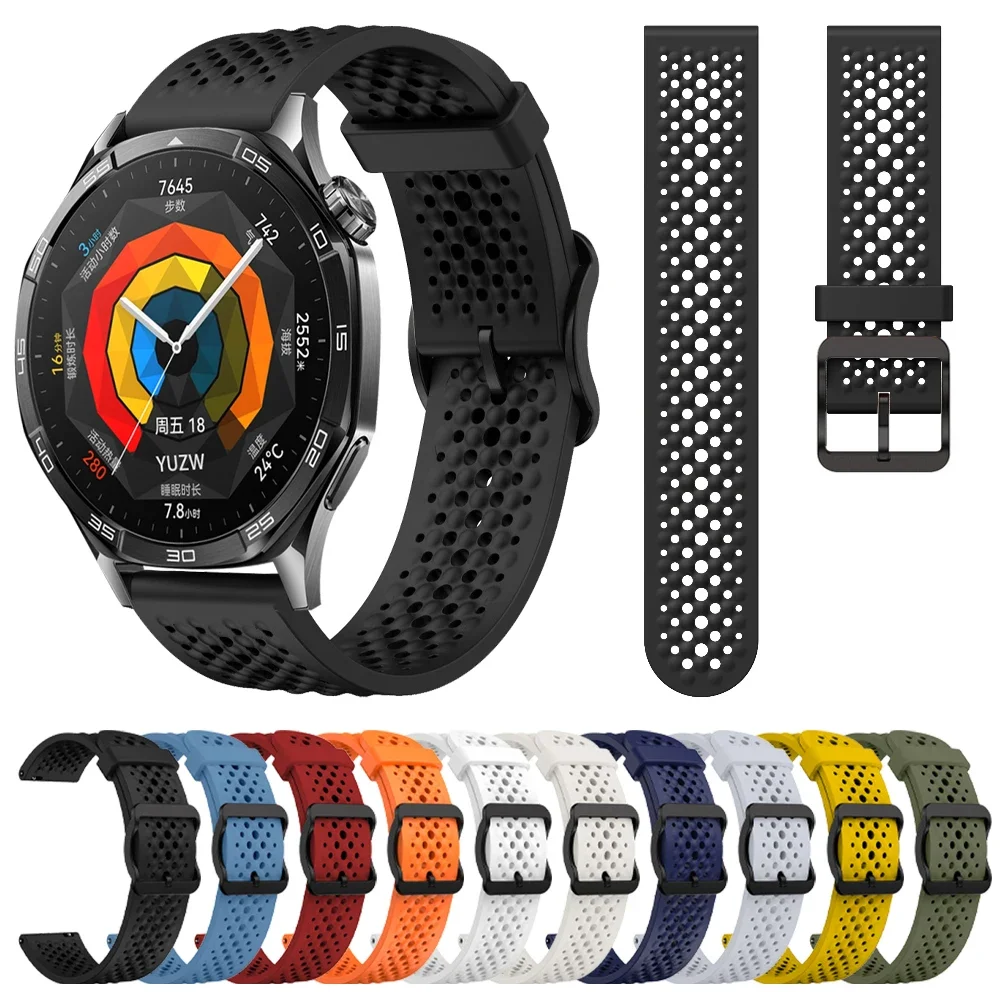 Breathable Band 22mm For HUAWEI WATCH GT 5 Pro GT5 4 3 SE 2 46mm WATCH 4 Pro Honor GS Magic Watch Strap Silicone Sports bracelet