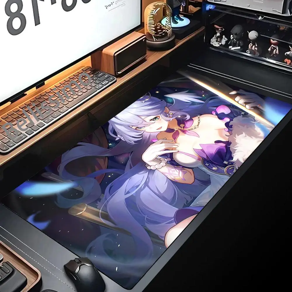 

Honkai Cute Robin Mouse Pad Honkai Star Rail Large Mousepad Computer Keyboard XXL Padding Anime Pc Gaming Accessories Desk Mat