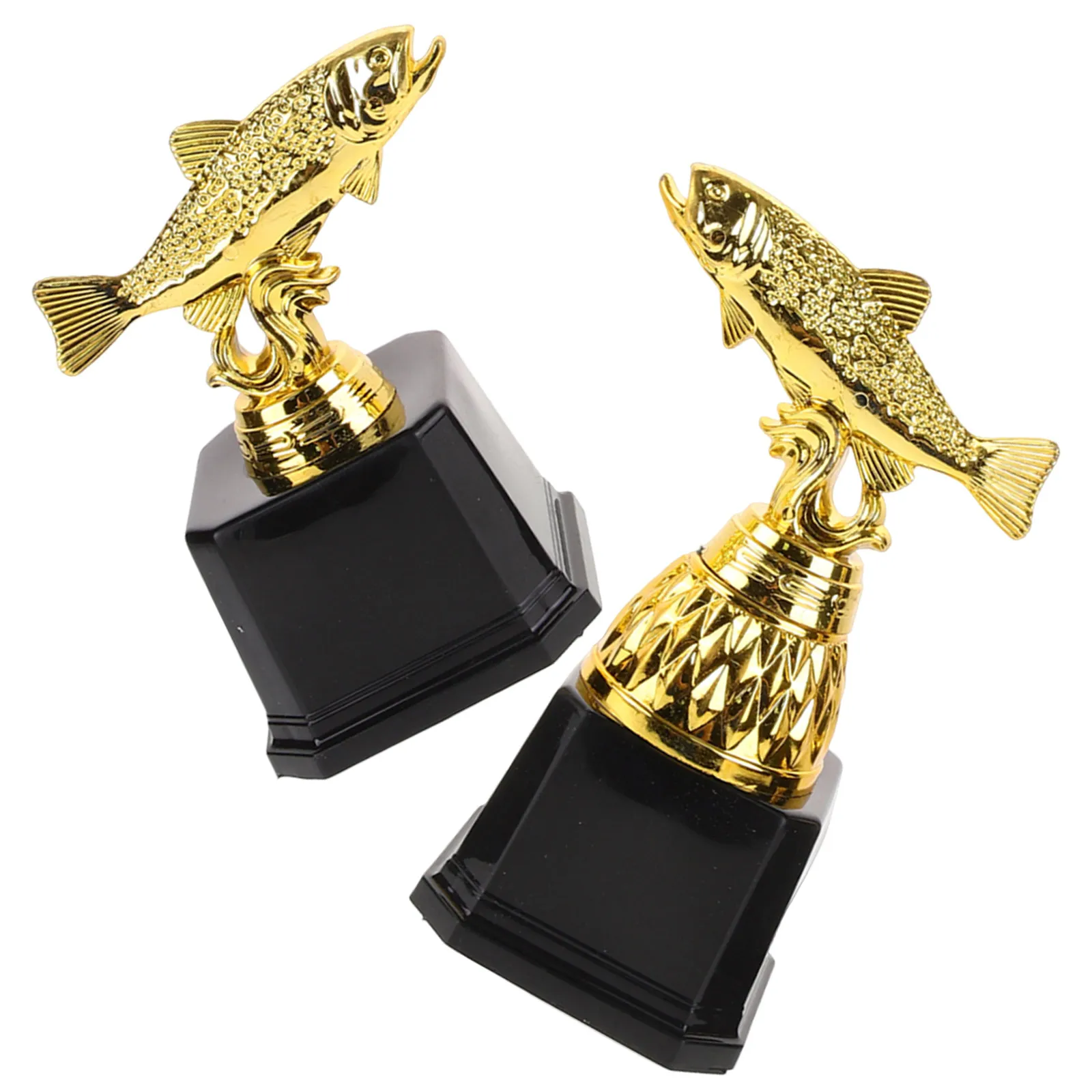 2pcs Angler Competition Trophy Mini Plastic Trophy Cups Champion Gold Fish Figurine Award Cups For Fishing Tournaments Award
