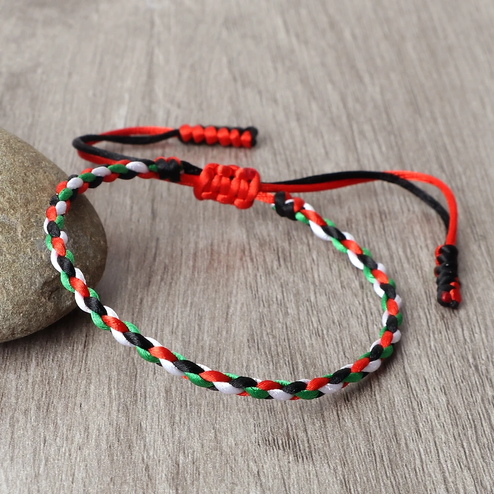 Palestine National Flag Bracelets Women Men Woven Rope Thread Adjustable Bracelets Country State Jewelry Christmas Patriot Gifts - view 3