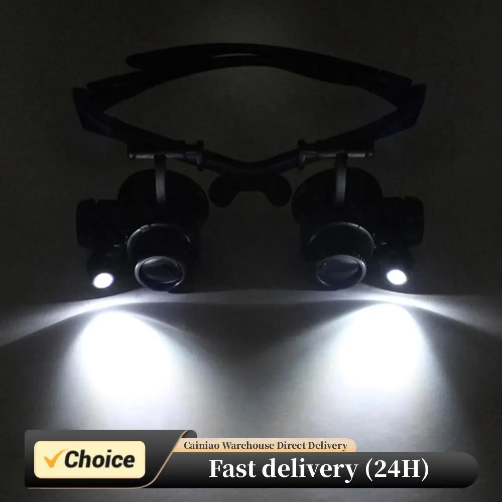 

Magnifier Headband Eyewear Loupe Repair Helmet Head Wearing Magnifier Glasses with LED Observation Headband Eyewear