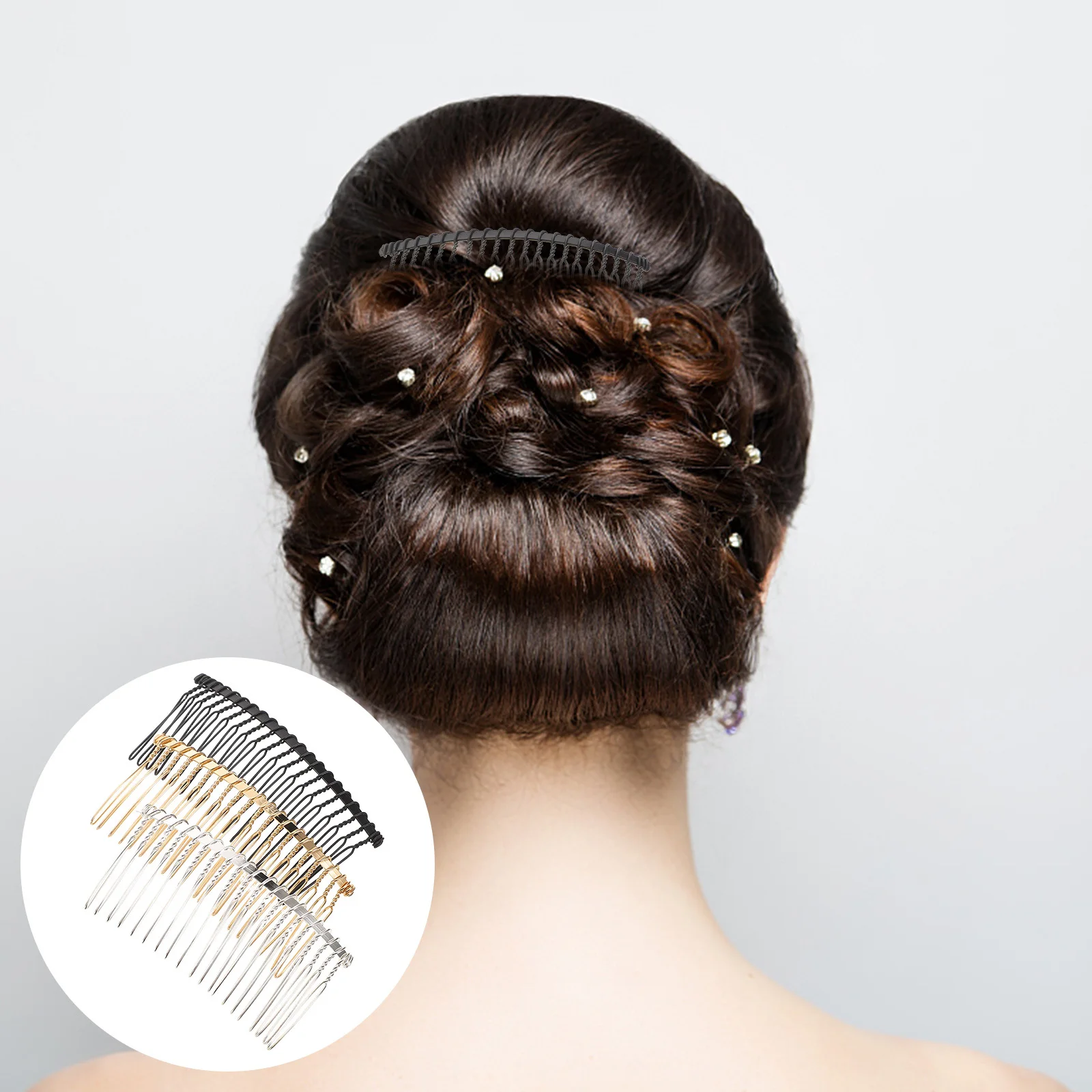 

12Pcs Metal Hair Side Combs 20-Teeth Durable Fine Tooth Slide Clips for Bridal Updo Wedding Hair Accessories Invisible Bang Comb