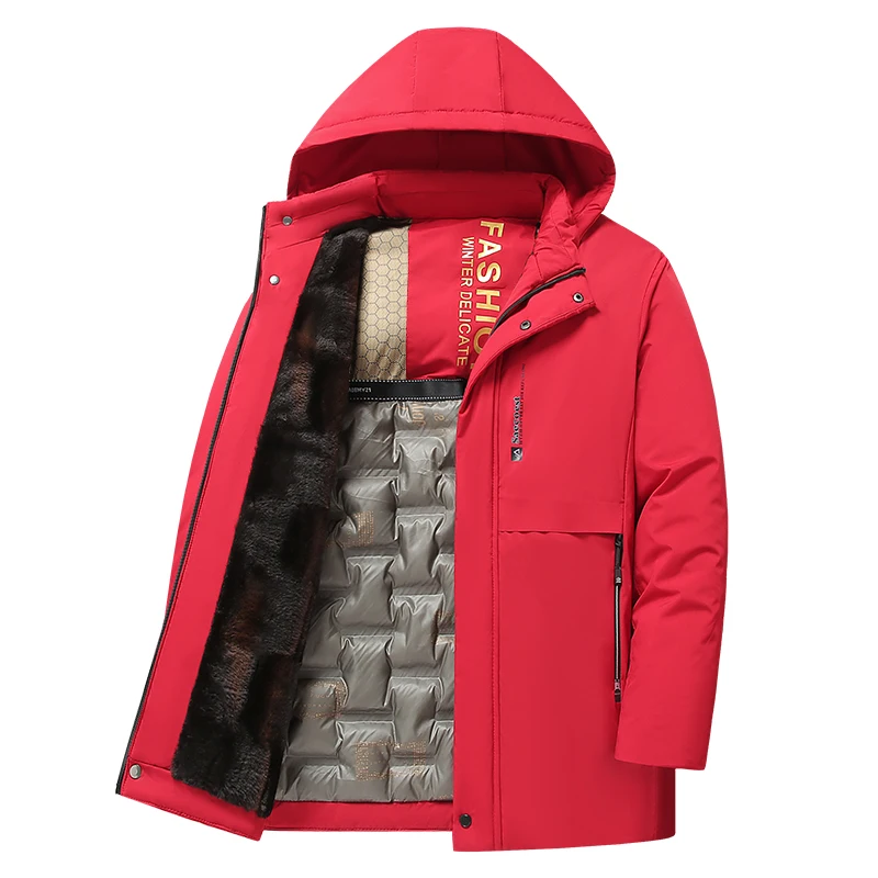 New Men's Outdoor Sports Leisure Thick and Extended Parker Cotton Jacket Comfortable Trendy and Versatile Outdoor Padded Jacket