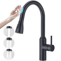 Modern Design Automatic Kitchen Sink Faucet Mixer Tap Smart Touch Sensor Stainless Steel 304 Ceramic Valve Core Pull Sprayer