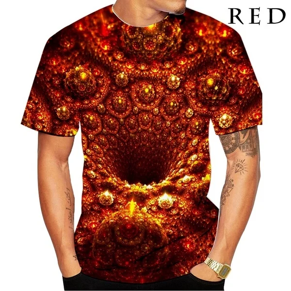 New Fashion Mens Short Sleeved Hypnosis Funny 3D Print Casual T-Shirt