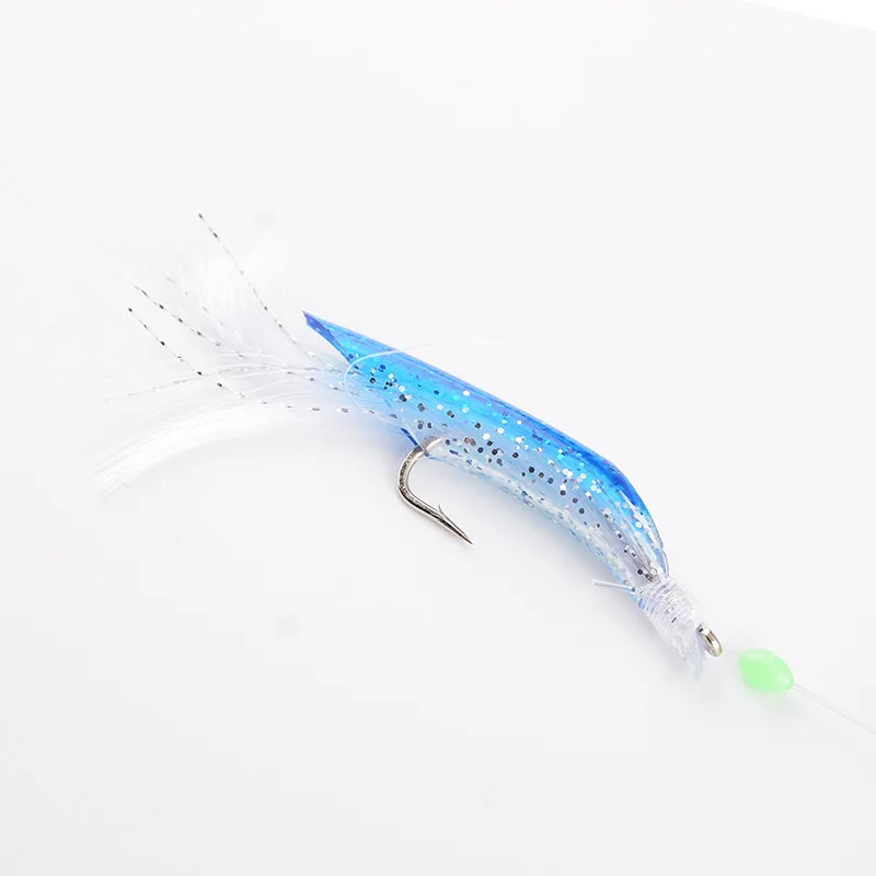 3pcs/Set Cluster Luminous Soft Lure Eel Sabiki Rigs String Hooks Lure Fishes Saury Squid Mackerel Scad Saltwater Fishing Tackle