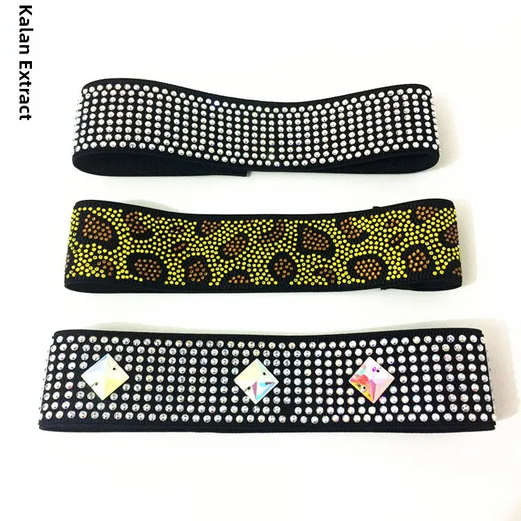 

Kalanxi Latin Dance Elastic Waist Belt Women's Color Diamond Performance Elastici Wide Waisand Dance Practice Accories