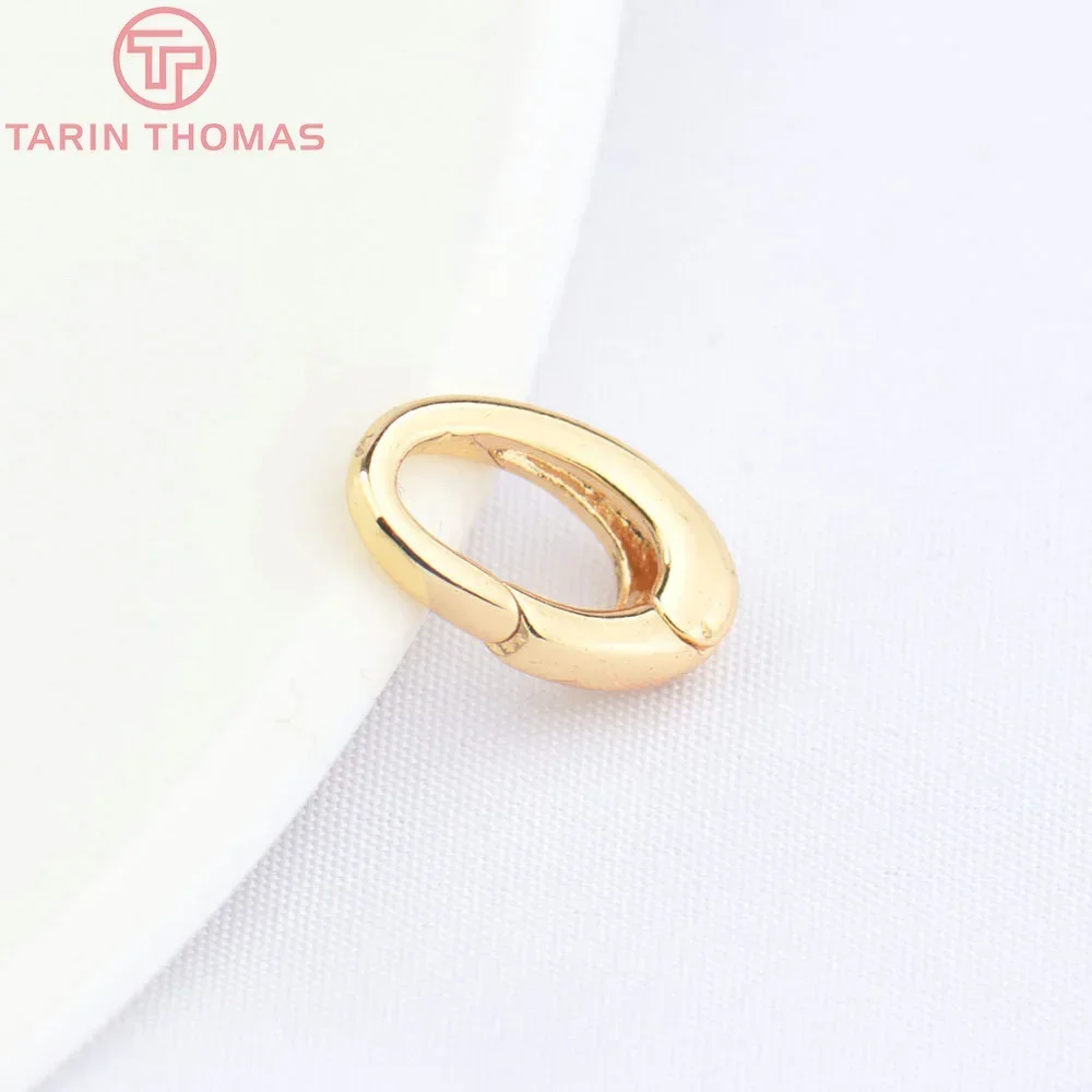 (4713) 4PCS 8x12MM 24K Gold Color Brass Oval Lobster Clasps High Quality DIY Jewelry Making Findings Wholesale