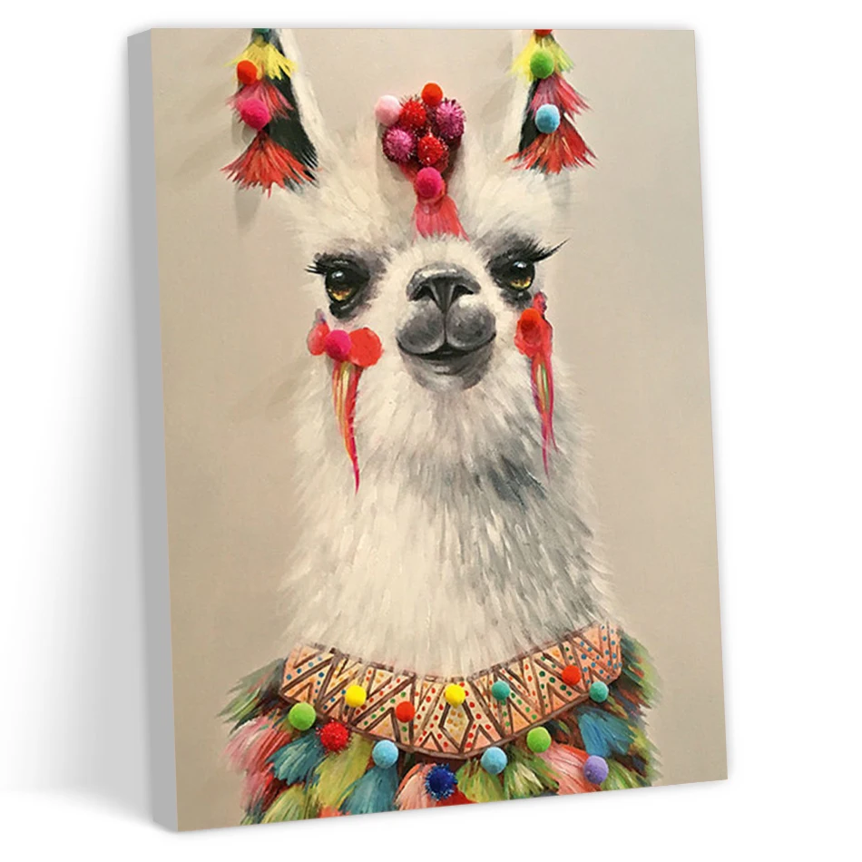 CHENISTORY Painting By Numbers Oil Modern Artwork Alpaca Decoration Home Paint Brushes Handwork Frame Handicraft Drawing Crafts