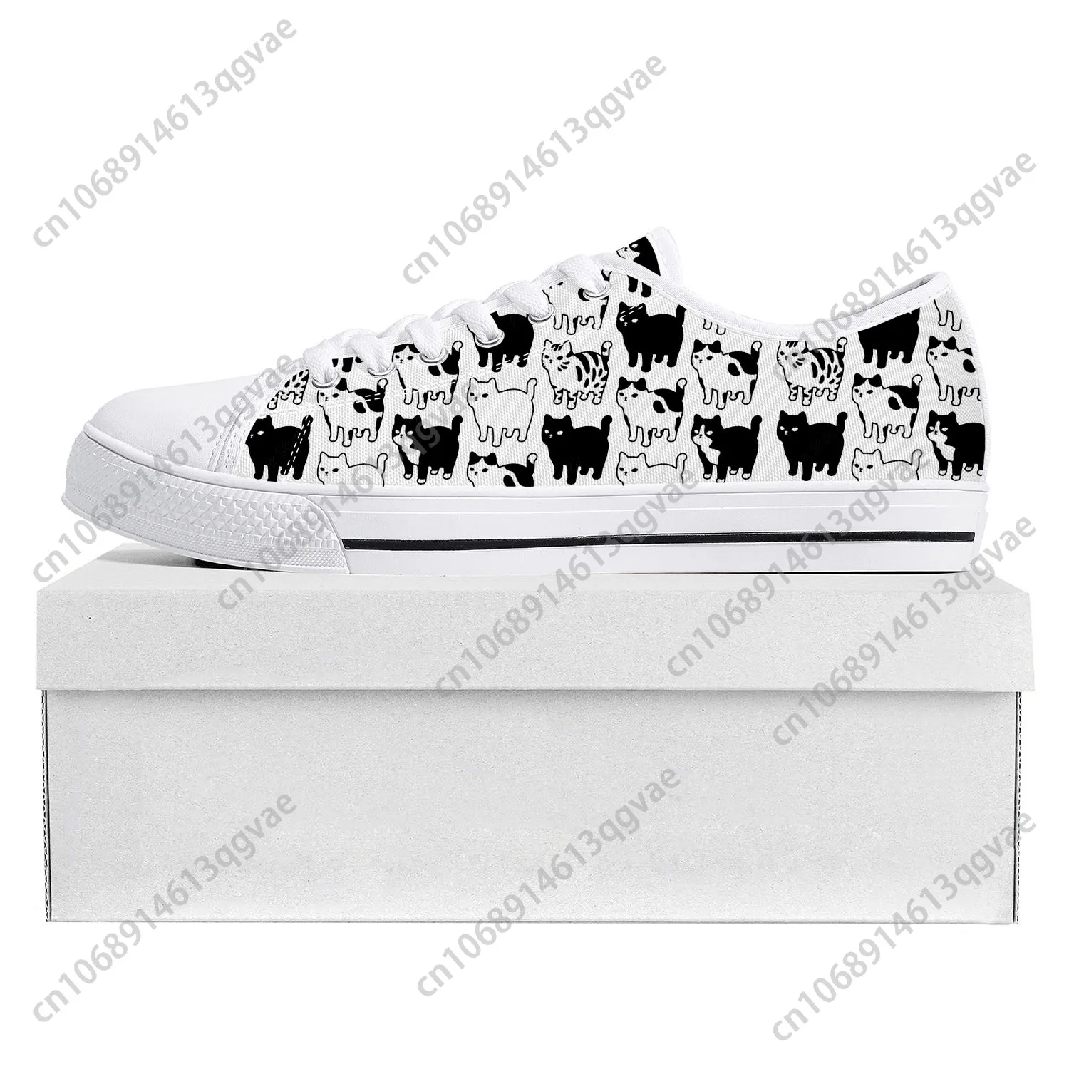 Cute Fat Cat Pet Cat Low Top High Quality Sneakers Mens Womens Teenager Canvas Custom Shoe White Sneaker Casual Couple Shoes