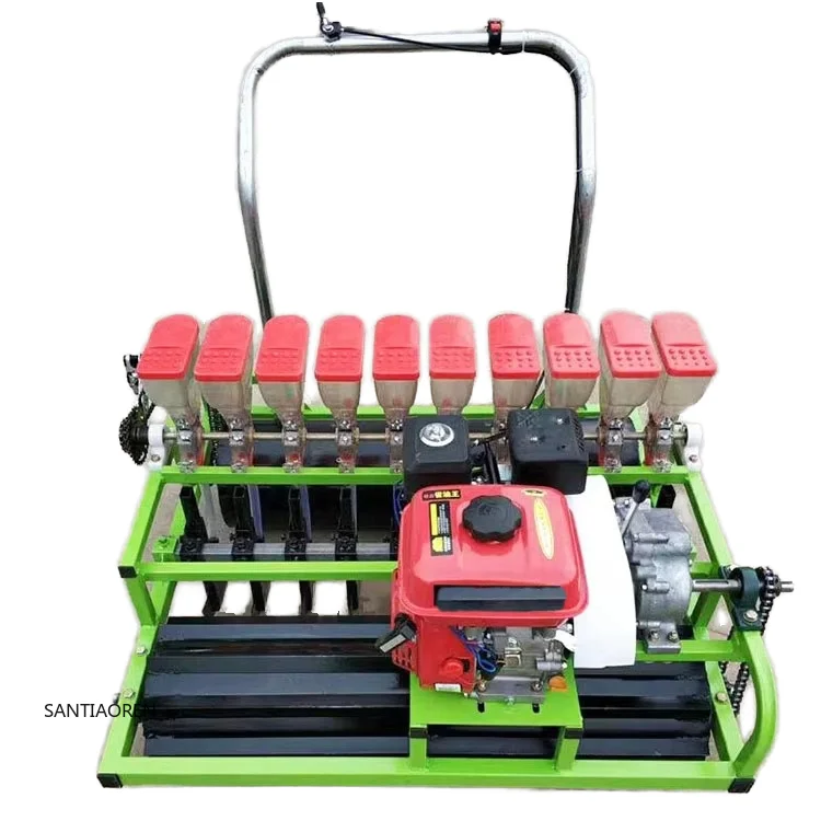 

2025Gasoline Vegetable Seeder Hand Push Greenhouse Gasoline Carrot Garlic Planting Equipment Corn Planter Seeder
