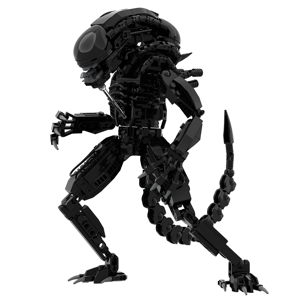 MOC película xenomorfos alienígenos Mecha Monster juego de bloques de construcción Mini tamaño P-5000 cargador de trabajo alimentado ladrillo cara Hugger juguetes regalo