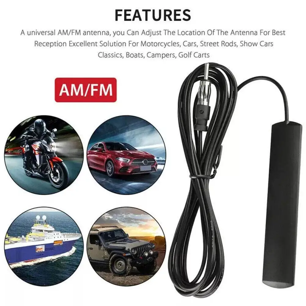 Antena de Radio electrónica para coche, parabrisas delantero, amplificador de señal de Antena de Radio AM FM, amplificador de Antena Universal de 12V