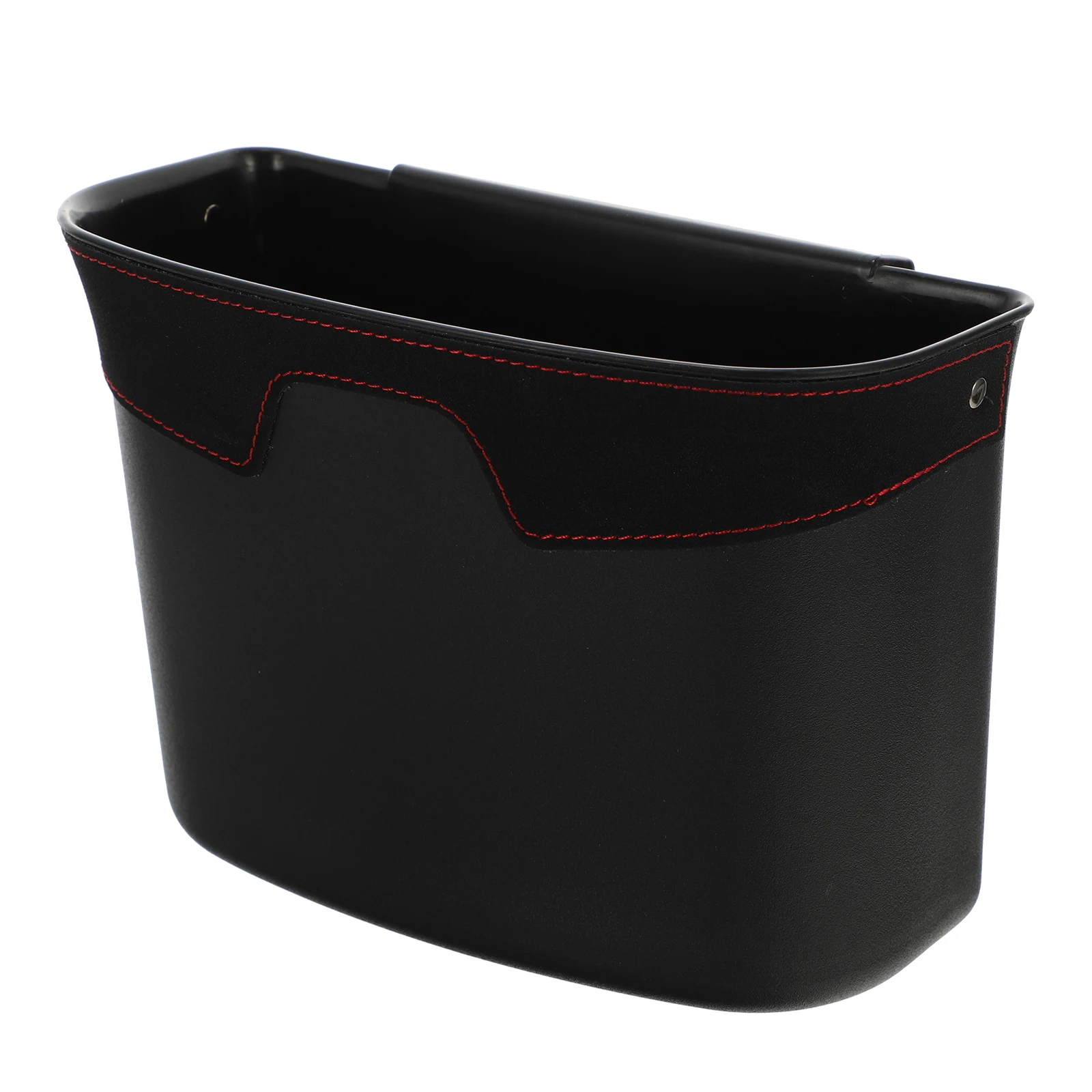 

Suspended Car Trash Can Black Faux Suede Premium Material Easy Clean Durable Suitable Daily Use Hanging Waste Bin Car Utensil