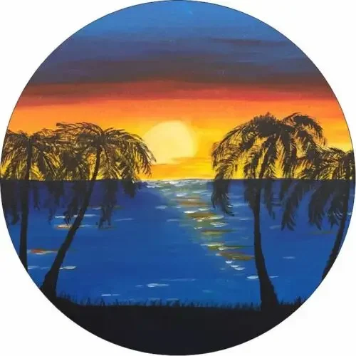 Sunset Beach Spare Tire Cover All Sizes Available-back up camera optional