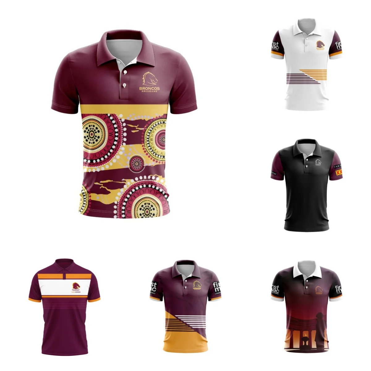 

POLO 2024 Brisbane Mustang Indigenous Rugby jerseys