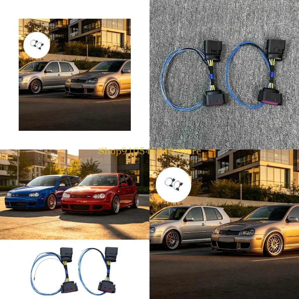 U2JA Xenon Headlight Connector Wiring Harness Adapter Cable Plug And Play Easy Install Suitable For MK5 Golf MK4 2005-2010