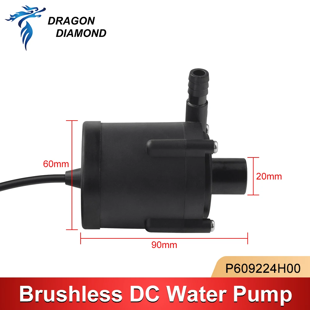 Imagem -04 - Bomba de Água dc sem Escova para Resfriador a Laser Gravação Motor Pequeno Dc24v 48w Fluxo 16l por Min 16m P609224h00