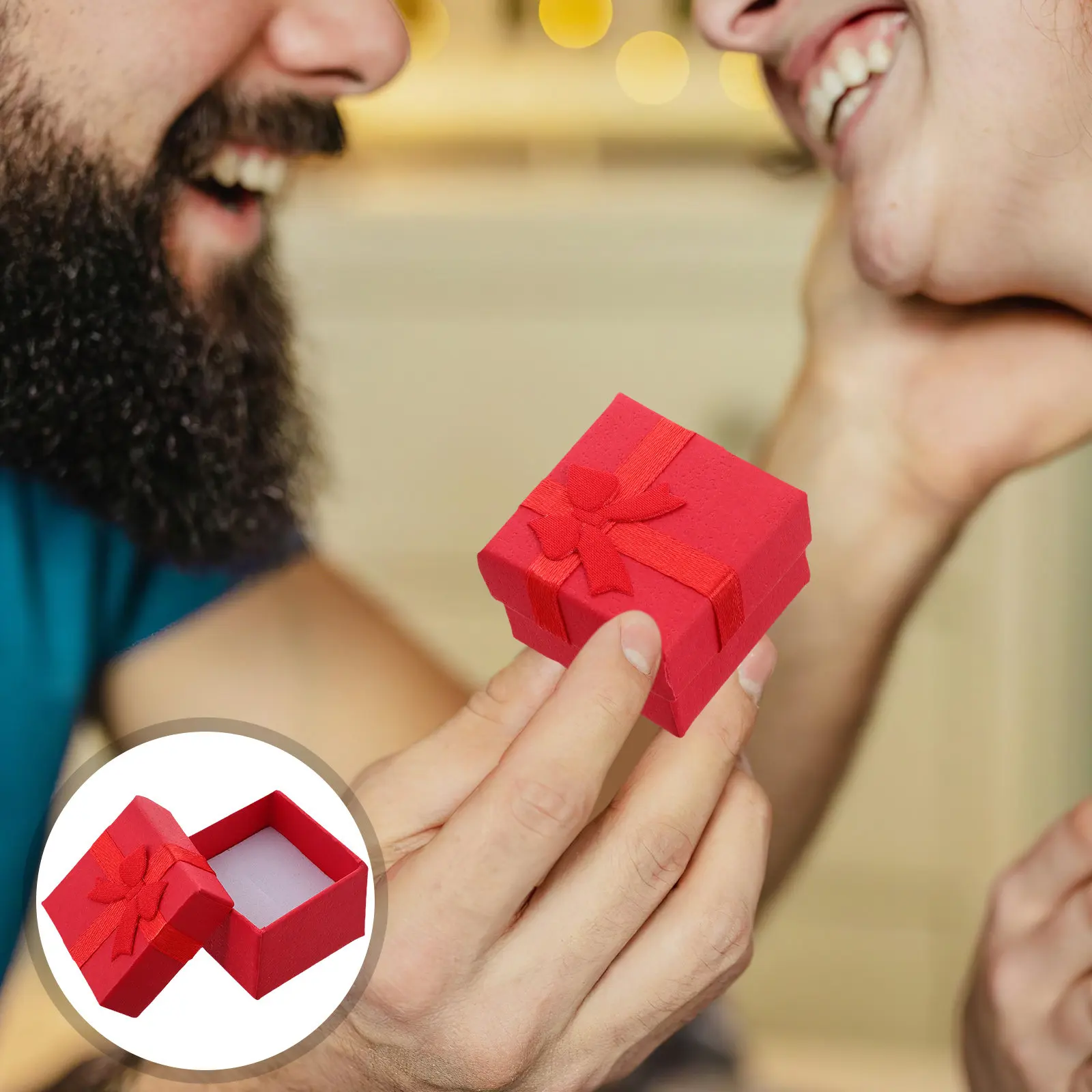 

24Pcs Jewelry Boxes Lavender Butterfly Bow Square Cardboard Ring Boxes for Engagement Wedding Anniversary Proposal Display