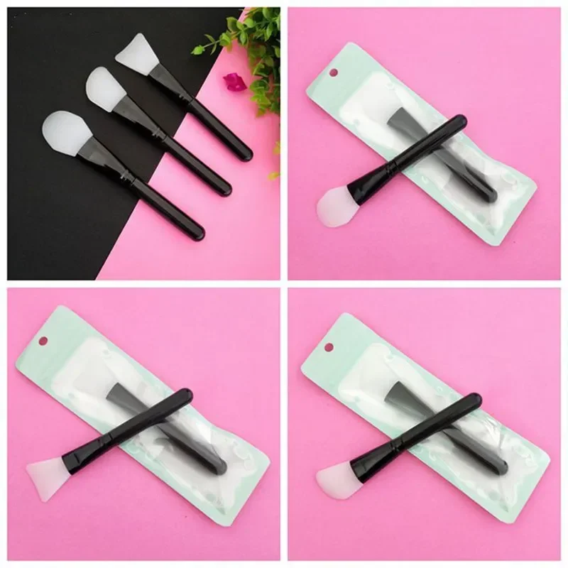 1/3pcs Silicone Mask Brush, Makeup Beauty Brush Handle Diy Soft Head Mask Stick Adjustment Stick Soft Facial Mask Face Care Tool