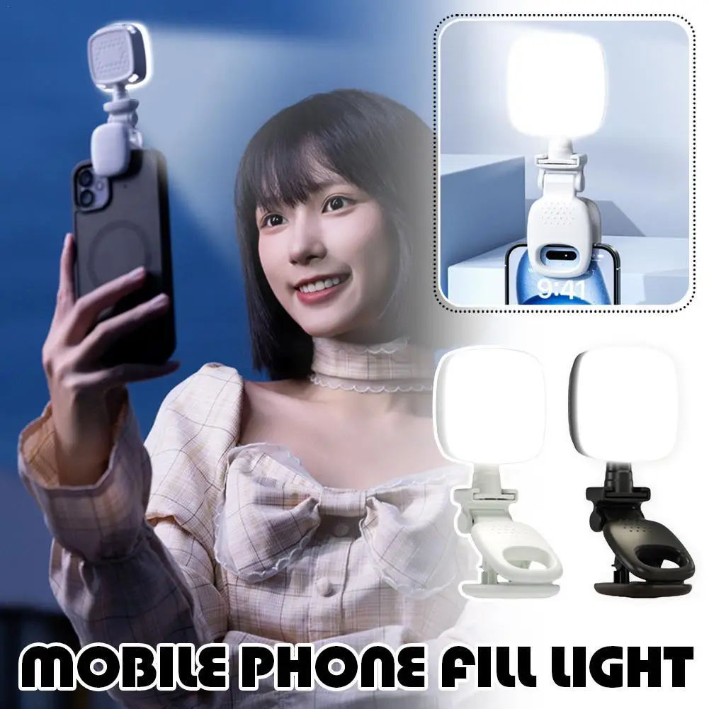 Removable LED Phone Clip Lamp For Live Broadcasting Lighting Adjustable Brightness Camera Flash Photography Video Editing