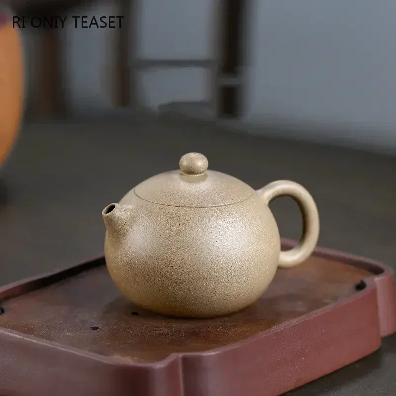 

210ml Chinese Yixing High-end Purple Clay Teapots Famous Handmade Xishi Tea Pot Raw Ore Sesame Duan Mud Kettle Zisha Tea Set