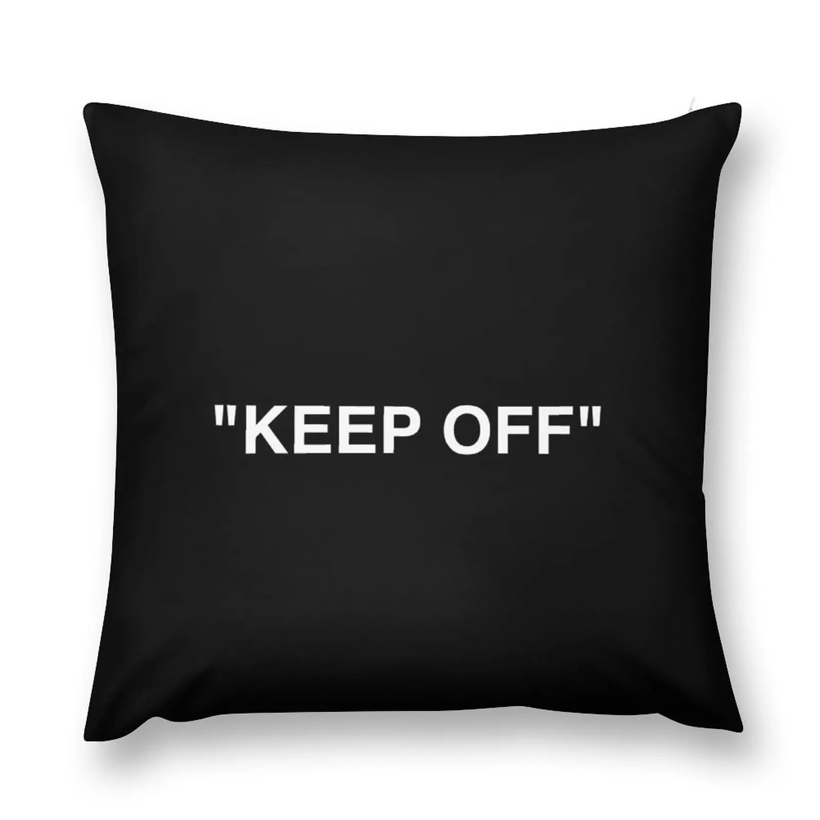 KEEP OFF LOGO - WHITE Throw Pillow Elastic Cover For Sofa Pillowcases