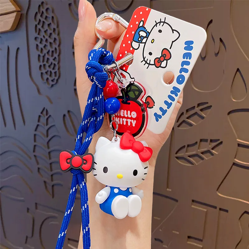 

Genuine Sanrio Hello Kitty Keychain Cute Car Key Ring Schoolbag Decoration Model Doll Bag Accessories Birthday Gifts
