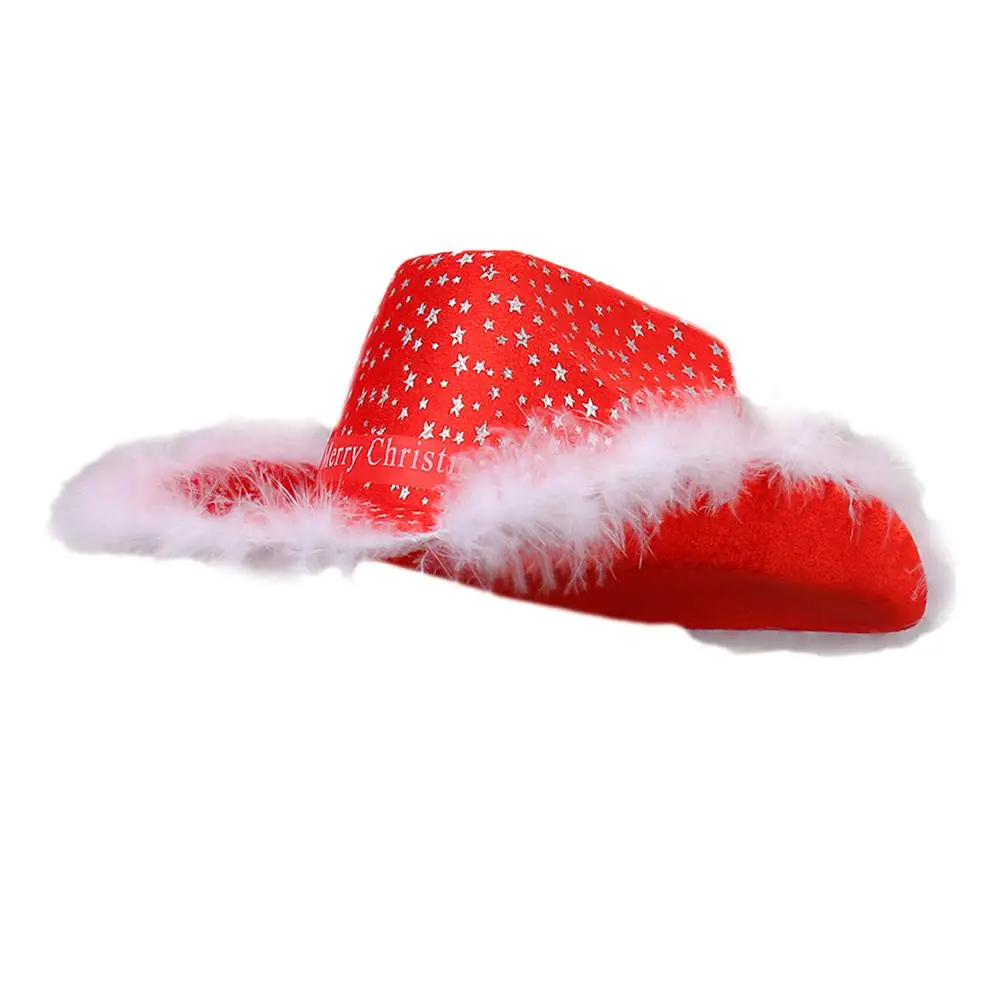 قبعة رعاة البقر لعيد الميلاد للنساء قبعة راعية البقر الغربية لحفلات أداء الأحداث