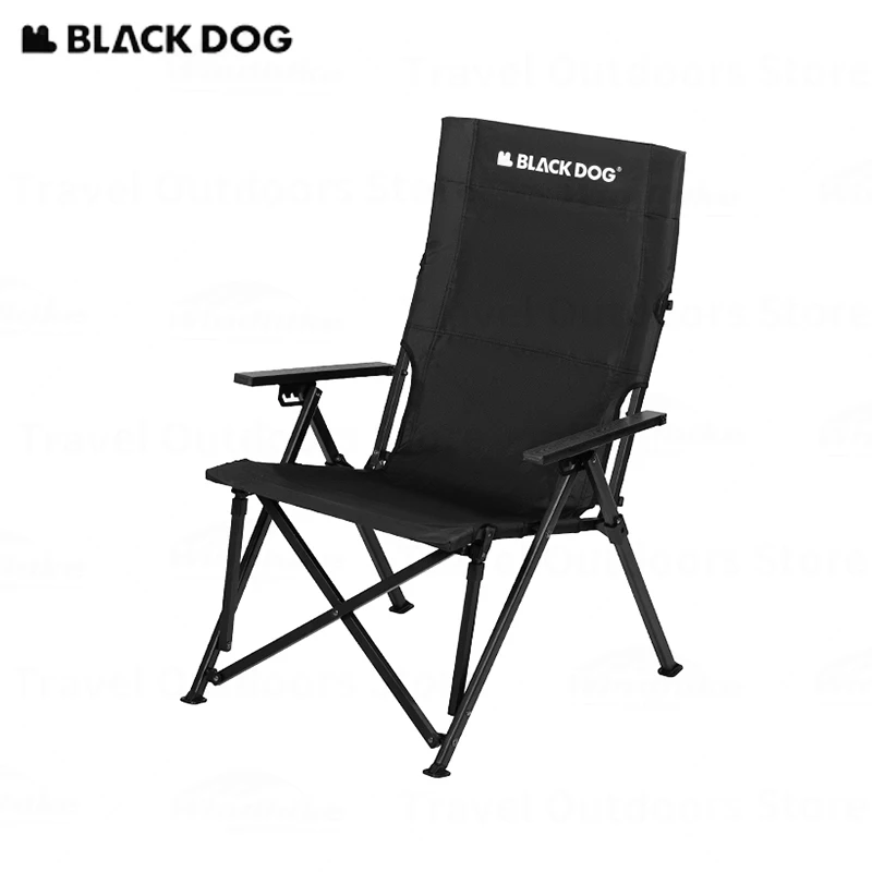 Naturehike BLACKDOG Camping Folding Chair Fast Open 600D Oxford Fabric Carbon Steel Chair Outdoor Portable Beach Fishing Chair