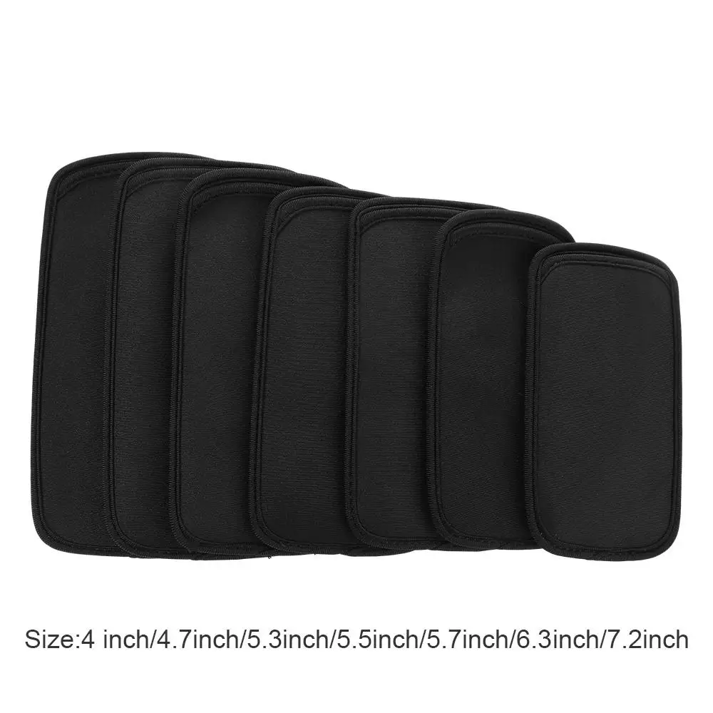 Poudres universelles noires pour téléphone portable, couverture souple en néoprène pour smartphone, antichoc pour mobile le matin