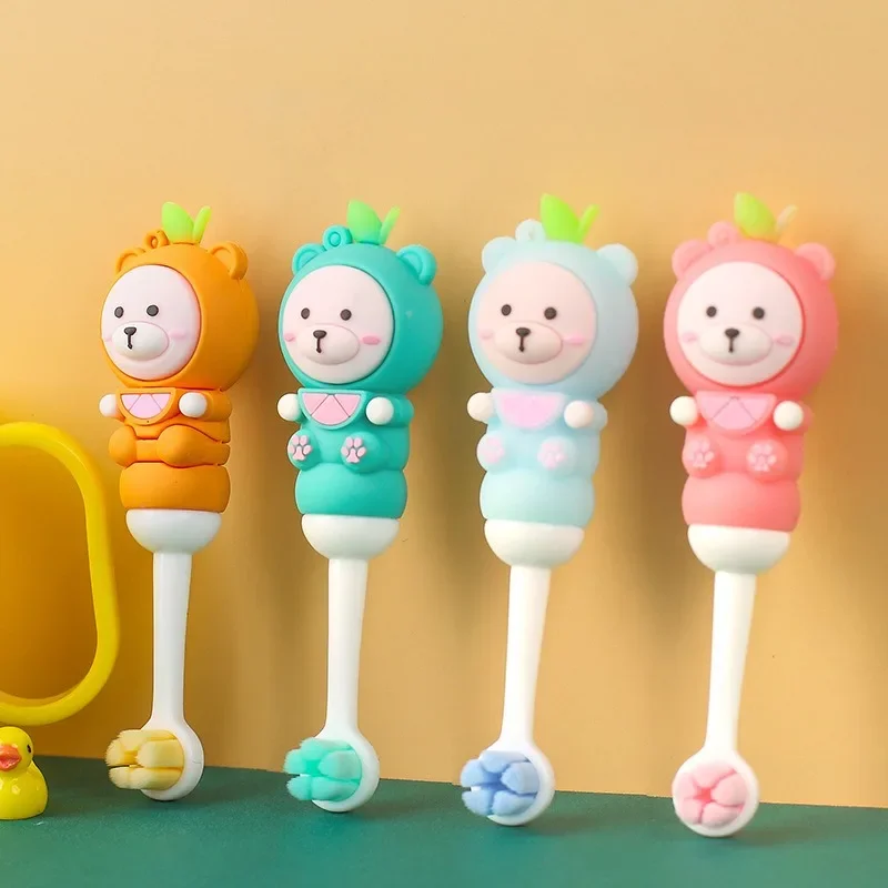 Cute Kawaii Baby Cartoon Bear Soft Teethers Toothbrush Bath Shower Health Care Tool Teeth Brush for Children NewBorn Infant Item