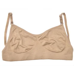 CYHWR Women's Beige Color No Wire Padded Removable Strap Bra Underwear Comfortable Solid Underwear Lingerie