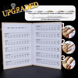 (New) Upgraded version Tester Tools Gemstones Diamond Tools Size Reference Color Shape Master Stone Set for Jewelry Making