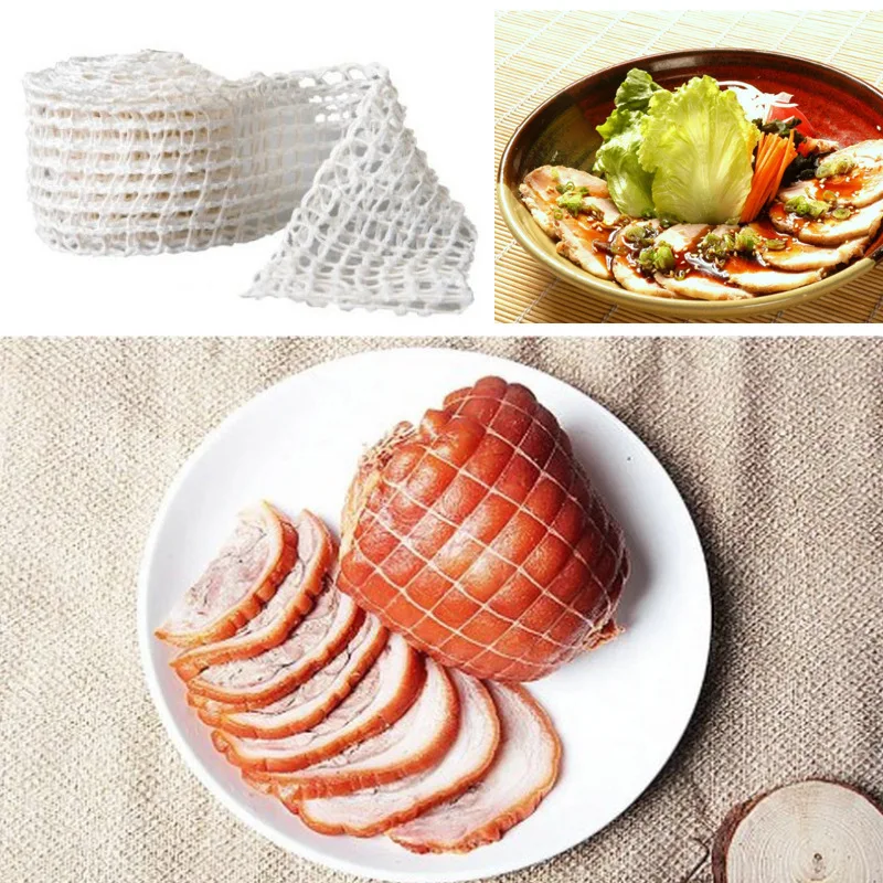 5m Meat Netting Roll Size 18 Elastic Smoked Meat Poultry Netting Meat Butcher net bagging braised pork cover bundled net bag