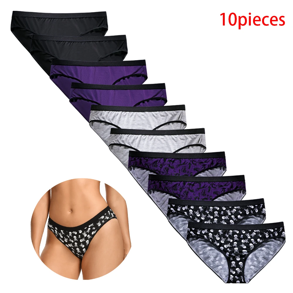 10pcs Set Women Panties For Women´s Lingerie 2024 Sexy Underwear Soft Briefs Female Underpants Plus Size High Waist Bikini Modal