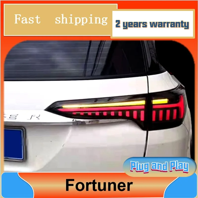 

Стайлинг автомобиля для Toyota Fortuner, задние фонари 2016-2020, задние фонари Fortuner, задние DRL, противотуманные фары, указатель поворота, задний ход