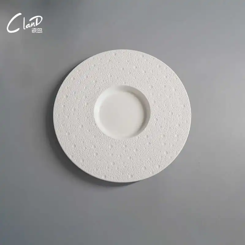 luxury wide-brimmed soup plate high-grade straw hat plate ceramic salad dish deep plates Western cuisine plate hotel tableware