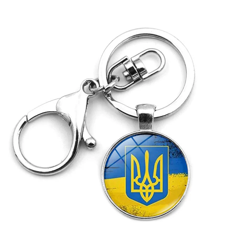 keychain ukraine Flag Keychain Ukraine Belarus UK France Russia USA Germany Spain Flag Double Side Glass Keyring