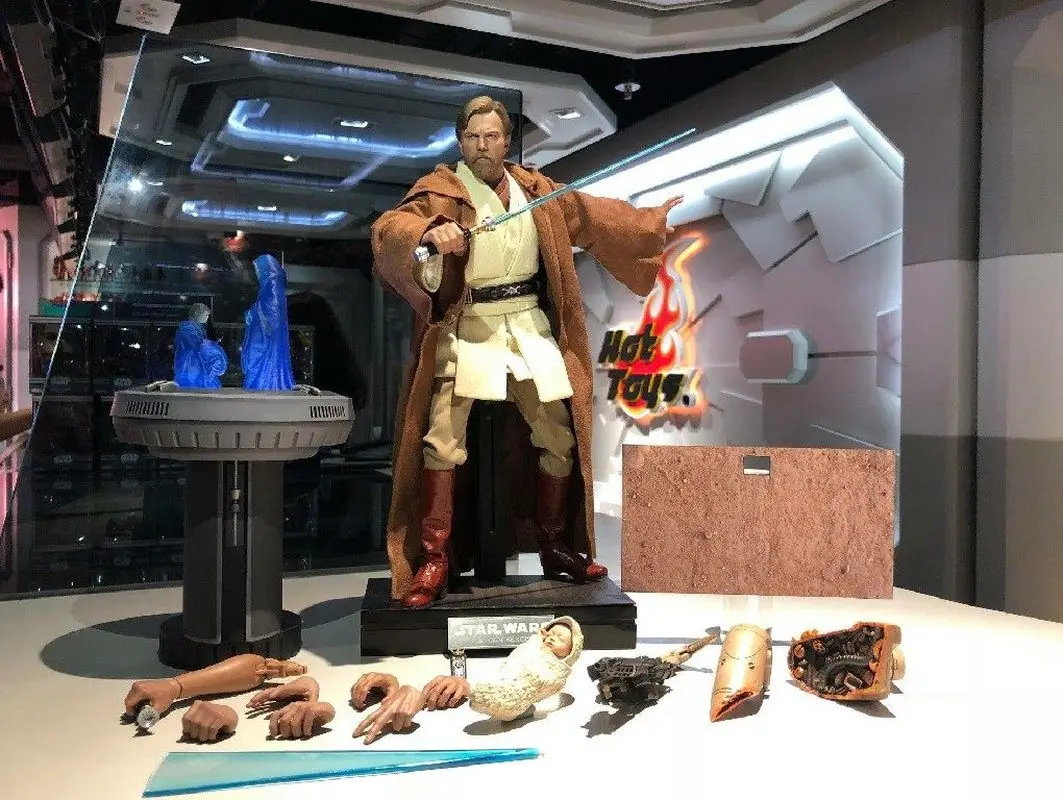HotToys Figura de Acción Coleccionable de Obi-Wan Kenobi de Star Wars, Escala 1/6, MMS477/478, Episodio III, La Venganza de los Sith, Edición Deluxe