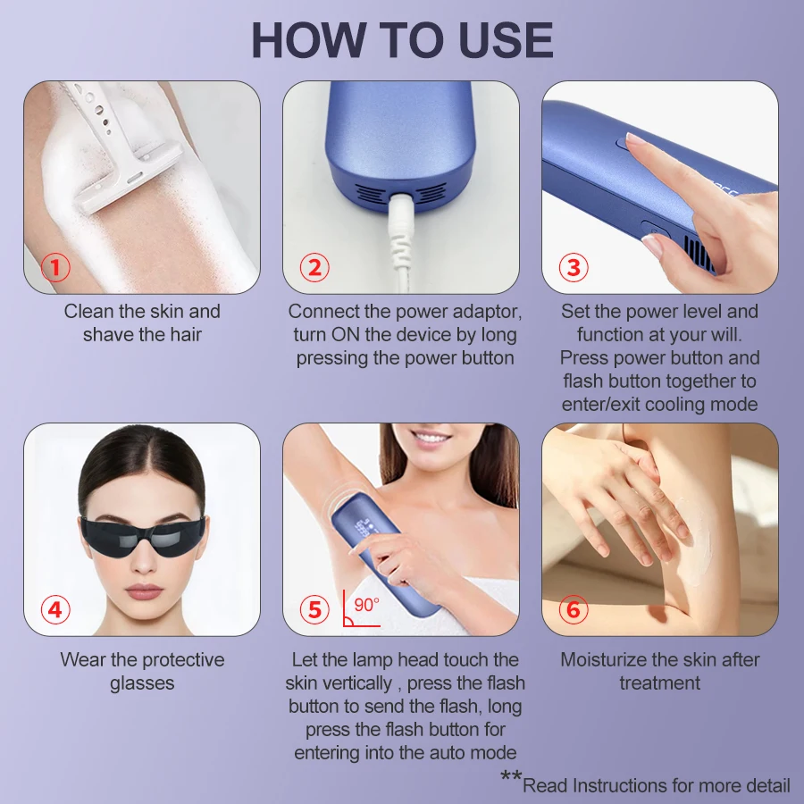 Kühlende Laser-Haarentfernung, 3-in-1-Verjüngung, Akne entfernen, permanenter Bikini-Trimmer, schmerzloses Haarentfernen für Frauen, IPL-Epilierer – Detail 12
