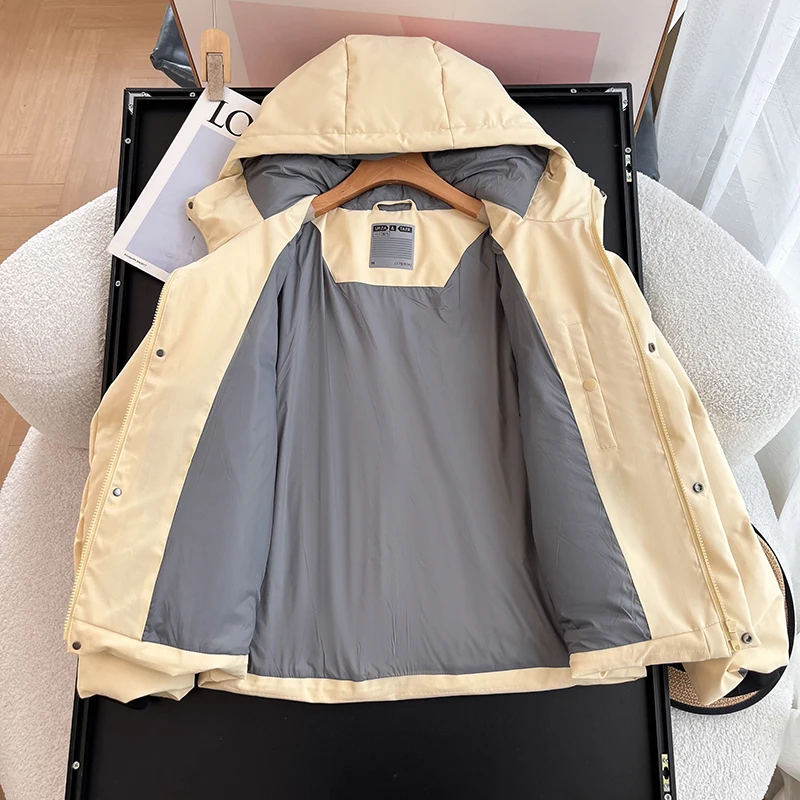 바나나윈드 티엔드 화이트 두 다운 자에 여성용 겨울 코트 방풍 방수 후드 패딩 코트 프리미엄