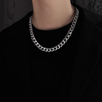 Stainless Steel Chain Necklace Long Hip Hop for Women Men on The Neck Fashion Jewelry Gift Accessories Silver Color Choker