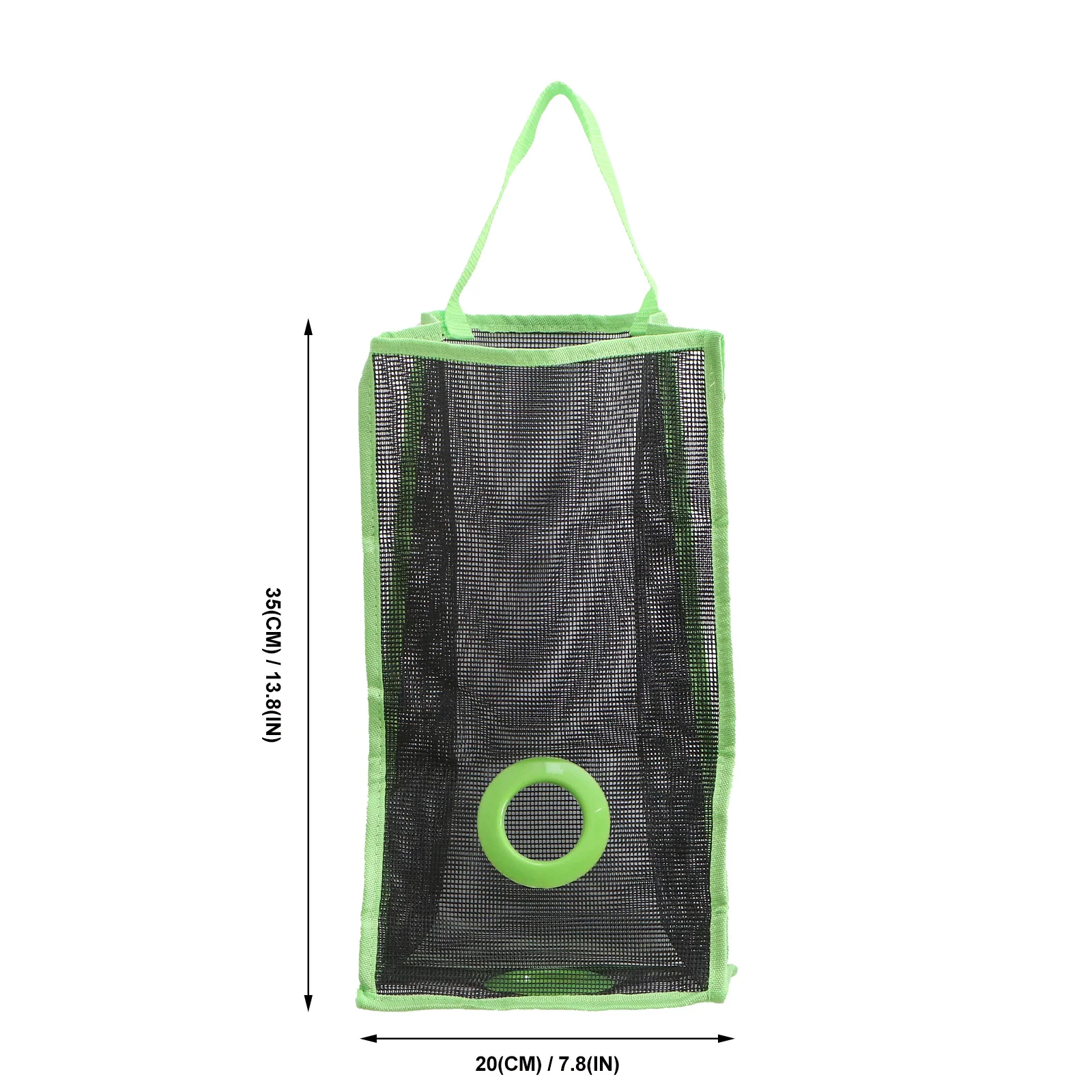 

Mesh Storage Bag For Kitchen Large Green Hanging Organizer Trash Bags Holder With Side Bottom Openings, Ventilated