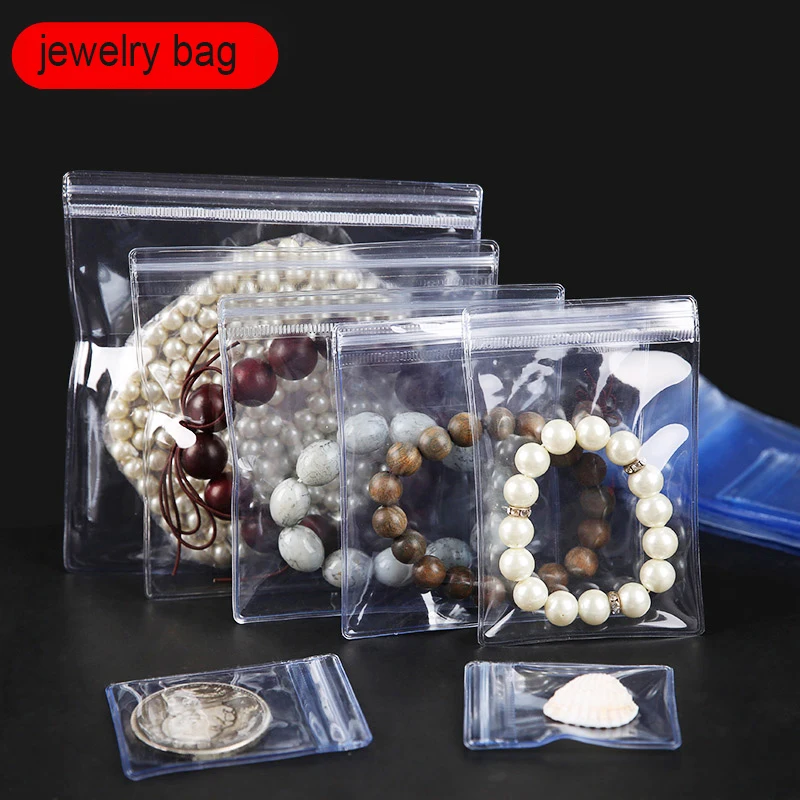 

20/30PCS PVC Self Sealing Plastic Jewelry Zip Lock Bags Thick Clear Ziplock Earrings Packaging Storage Bags Dropshipping