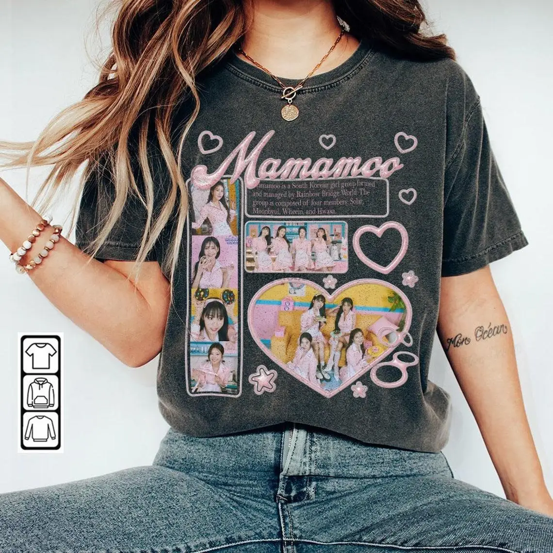 Mamamoo Kpop ShirtMamamoo Sweatshirt Solar Moonbyul Wheein Hwasa Vintage Retro Graphic Tee Music Unisex Gifts Fan Hoodie Kpop230