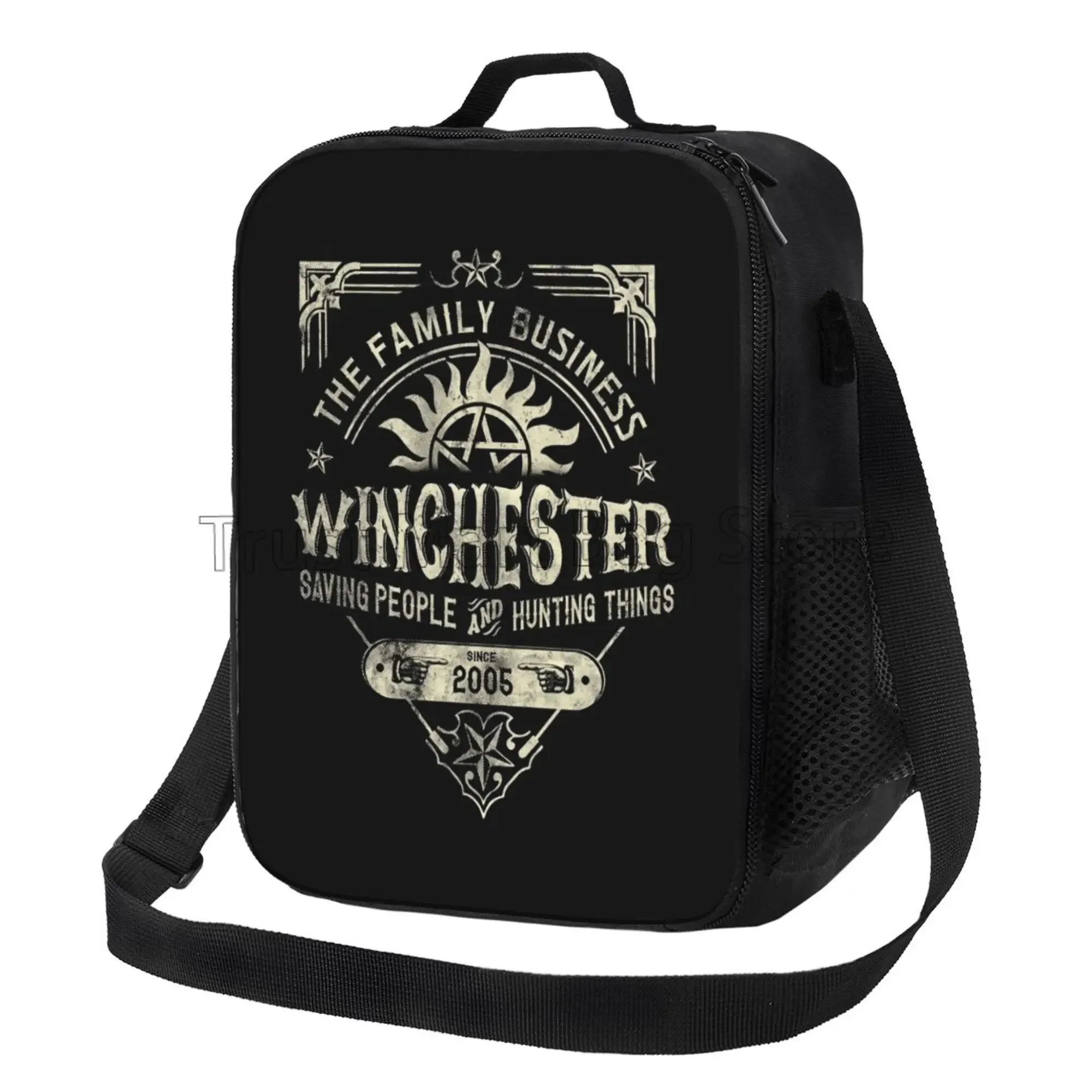 A Very Winchester Business Supernatural Insulated Lunch Bag Reusable Portable Thermal Bento Tote with Adjustable Shoulder Strap