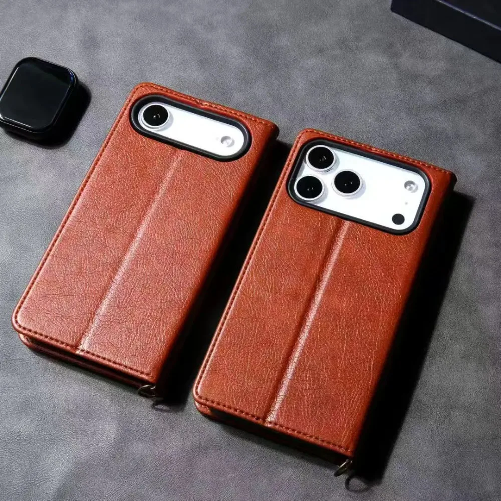 الأعمال الجلود المغناطيسي محفظة قلابة الحال بالنسبة آيفون الهواء 17 16 15 14 13 برو ماكس مكافحة الإفلات محفظة حامل بطاقة الغطاء الواقي #3